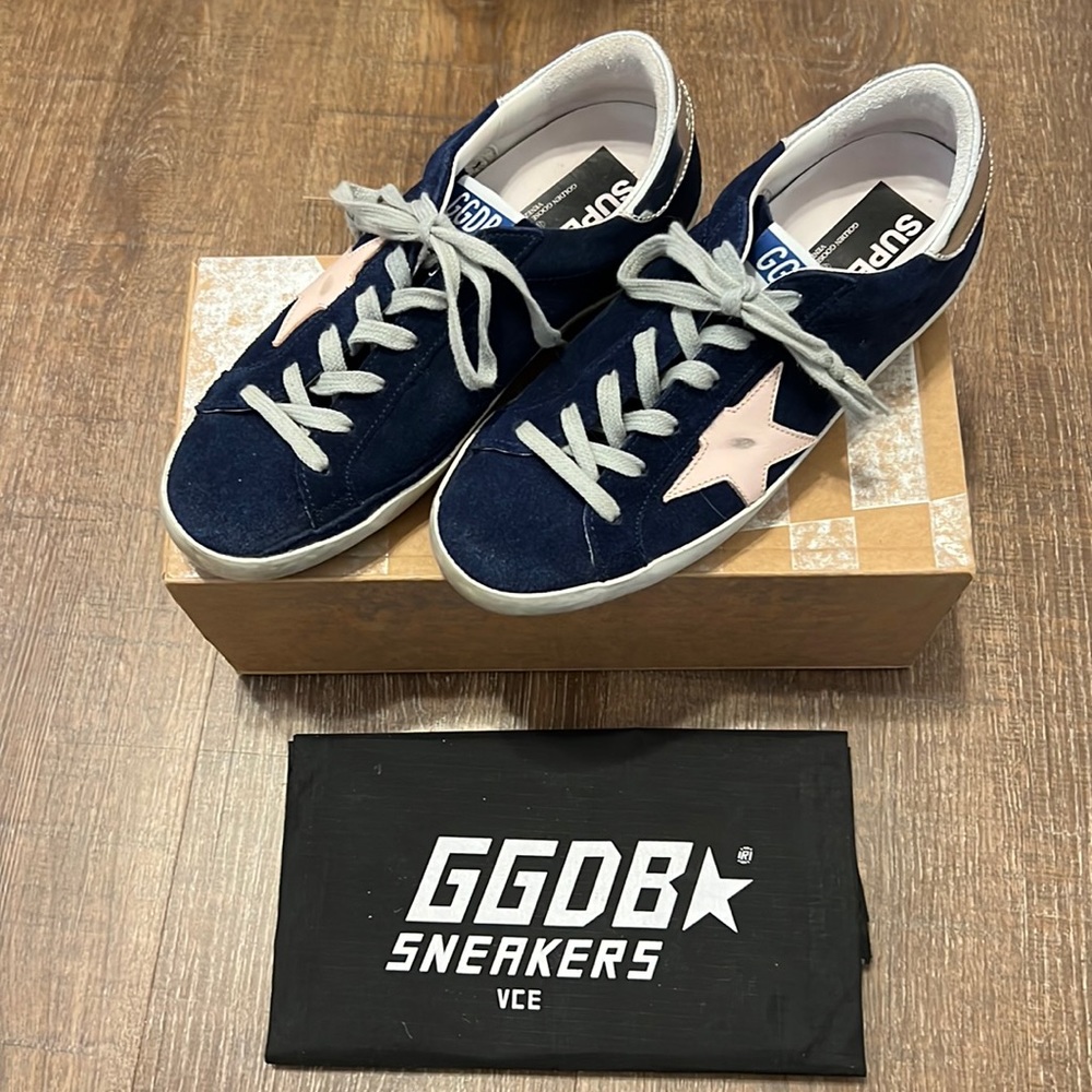 Golden Goose Superstar Blue suede sneaker size 7